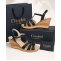 Sandale dama negre din piele naturala box cu barete impletite si talpa tip pana S51NBOX